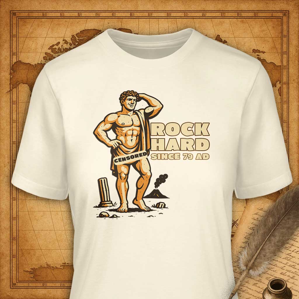 Rock Hard – Since 79 AD T-Shirt-T-Shirt-My Store-Natural-S-Ink and Empire