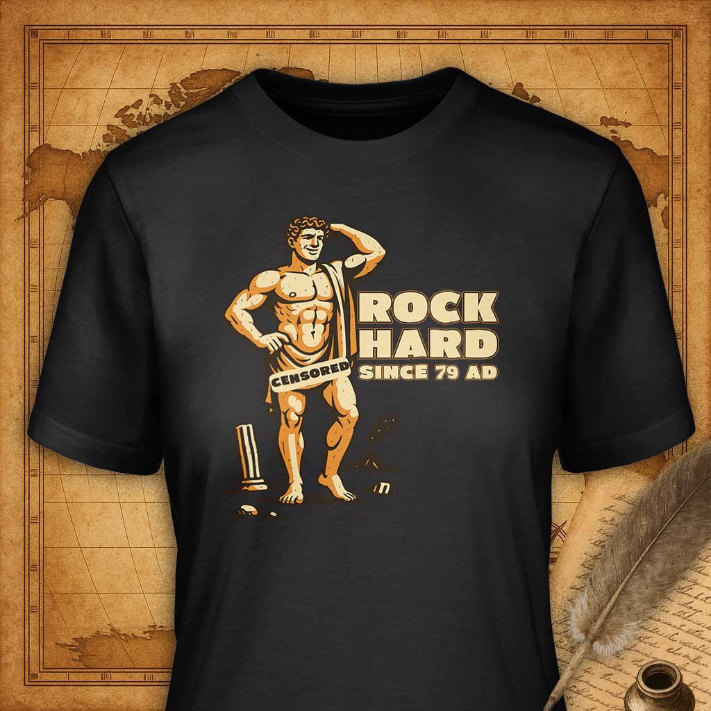Rock Hard – Since 79 AD T-Shirt-T-Shirt-My Store-Vintage Black-S-Ink and Empire