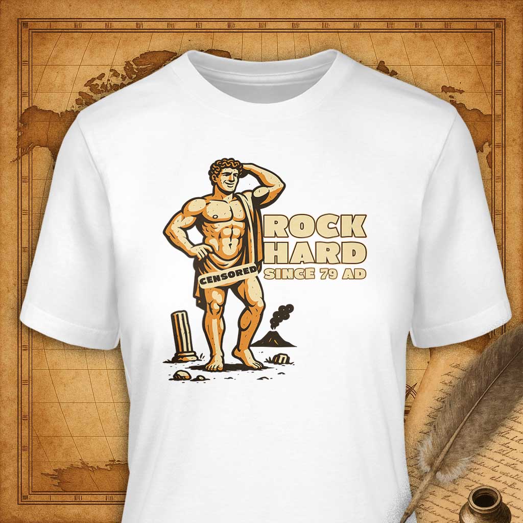 Rock Hard – Since 79 AD T-Shirt-T-Shirt-My Store-White-S-Ink and Empire