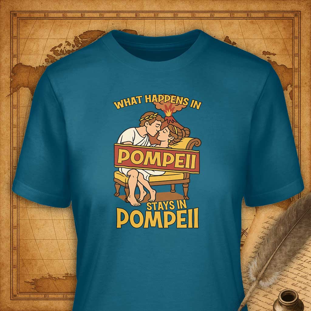 What happens in Pompeii stays in Pompeii T-Shirt-T-Shirt-My Store-Deep Teal-S-Ink and Empire