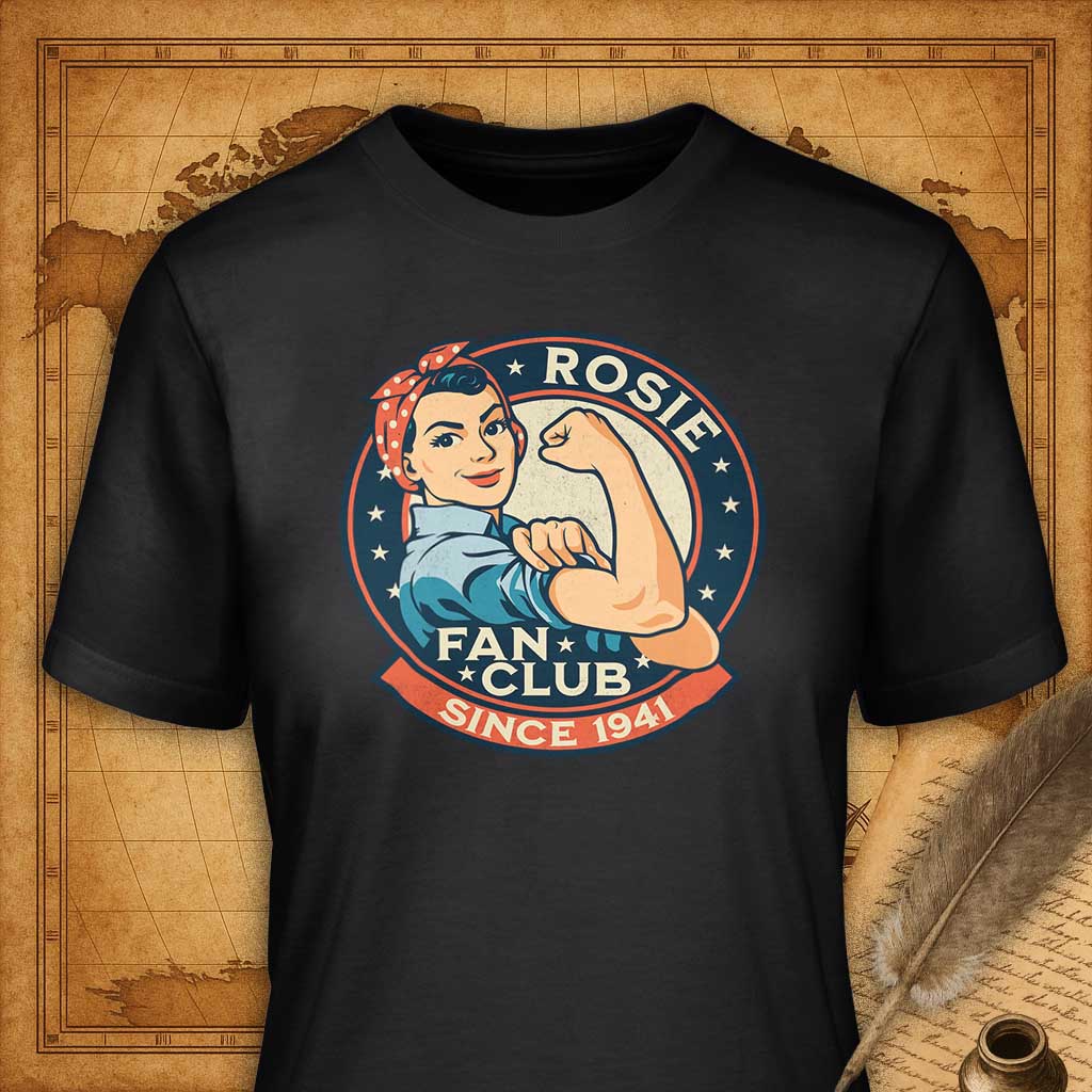 Rosie Fan Club – Since 1941 T-Shirt-T-Shirt-My Store-Vintage Black-S-Ink and Empire