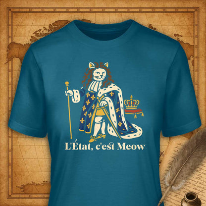 L'Etat, c'est Meow T-Shirt-T-Shirt-My Store-Deep Teal-S-Ink and Empire