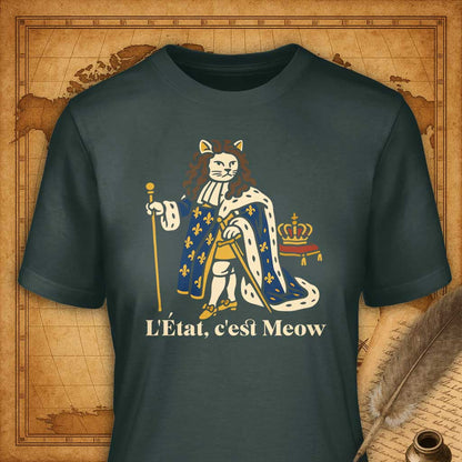 L'Etat, c'est Meow T-Shirt-T-Shirt-My Store-Forest Green-S-Ink and Empire