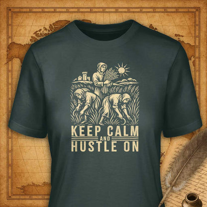 Keep calm and hustle on T-Shirt-T-Shirt-My Store-Forest Green-S-Ink and Empire
