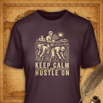 Keep calm and hustle on T-Shirt-T-Shirt-My Store-Maroon-S-Ink and Empire
