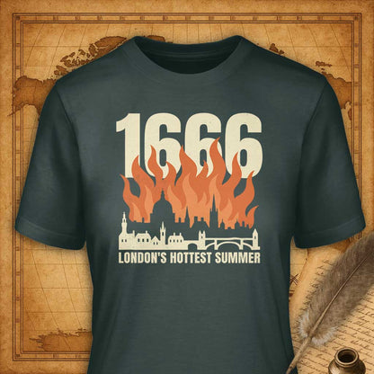 1666 London's Hottest Summer T-Shirt-T-Shirt-My Store-Forest Green-S-Ink and Empire