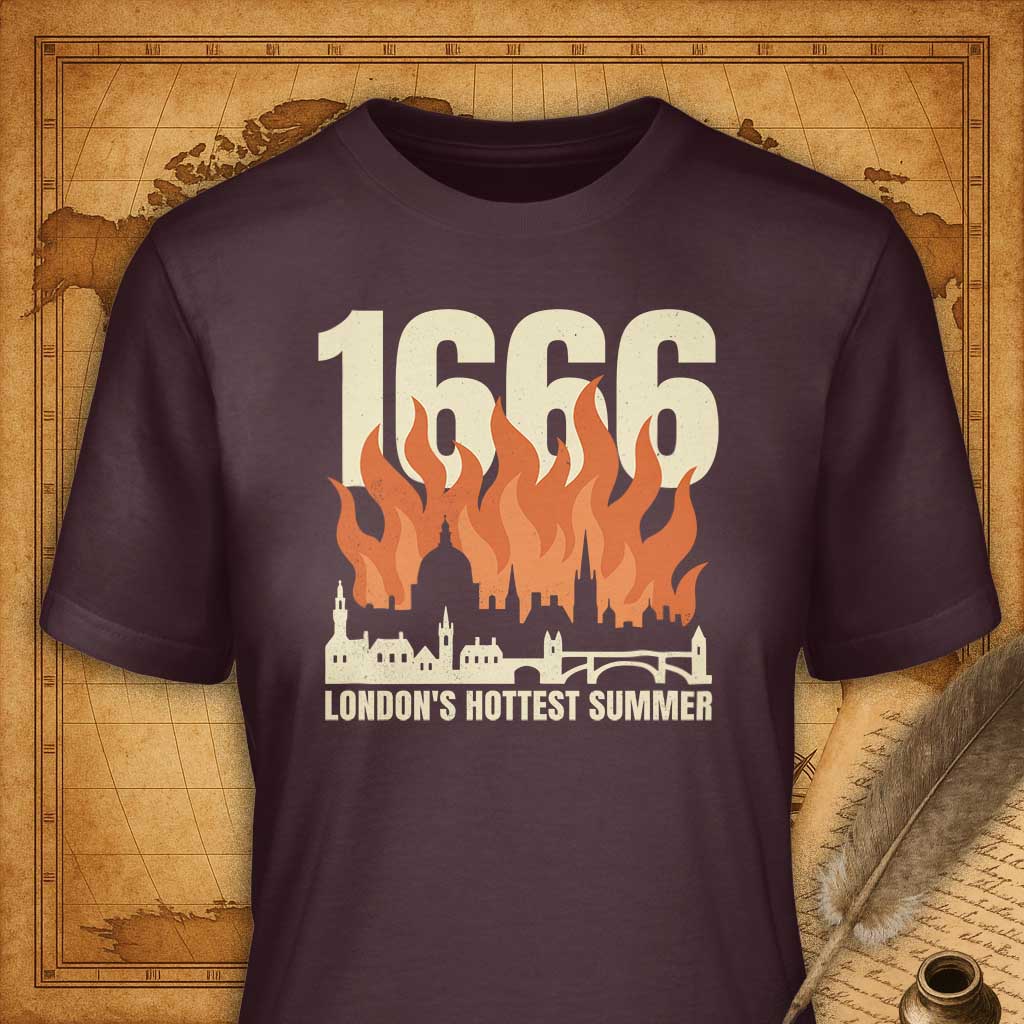 1666 London's Hottest Summer T-Shirt-T-Shirt-My Store-Maroon-S-Ink and Empire