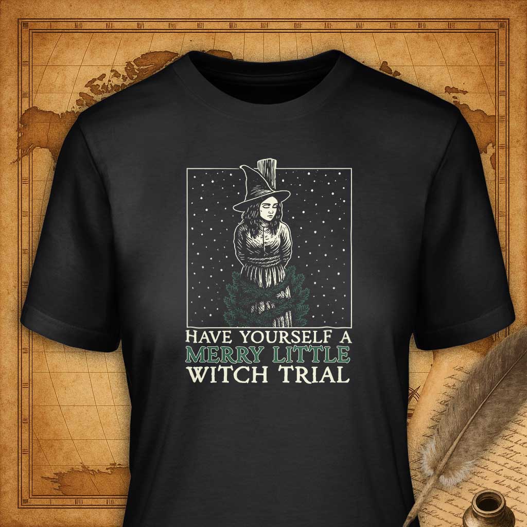 Have yourself a merry little witch trial T-Shirt-T-Shirt-My Store-Vintage Black-S-Ink and Empire