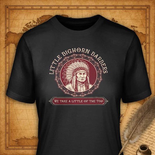 Little Bighorn Barbers T-Shirt-T-Shirt-My Store-Vintage Black-S-Ink and Empire