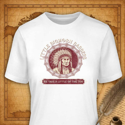 Little Bighorn Barbers T-Shirt-T-Shirt-My Store-White-S-Ink and Empire