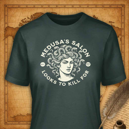 Medusa's Salon T-Shirt-T-Shirt-My Store-Forest Green-S-Ink and Empire