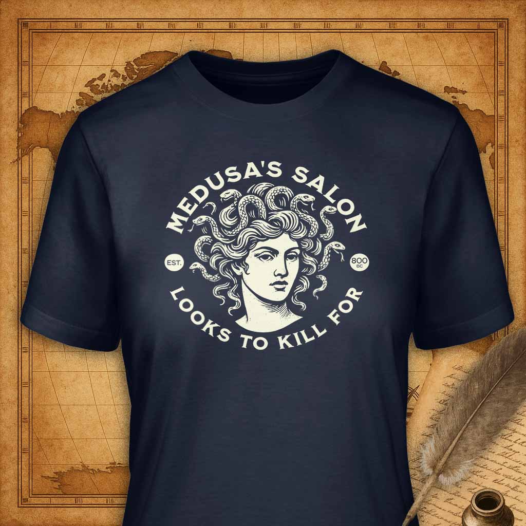 Medusa's Salon T-Shirt-T-Shirt-My Store-Navy-S-Ink and Empire