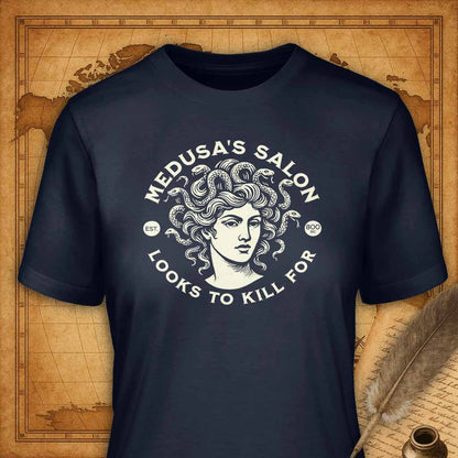 Medusa's Salon T-Shirt-T-Shirt-My Store-Navy-S-Ink and Empire