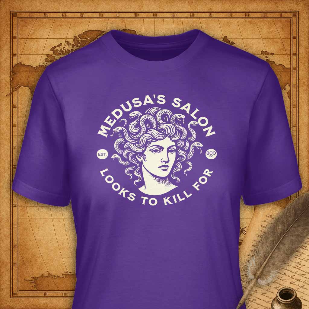 Medusa's Salon T-Shirt-T-Shirt-My Store-Purple-S-Ink and Empire