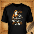 Black t-shirt with graphic design and text on a vintage map background