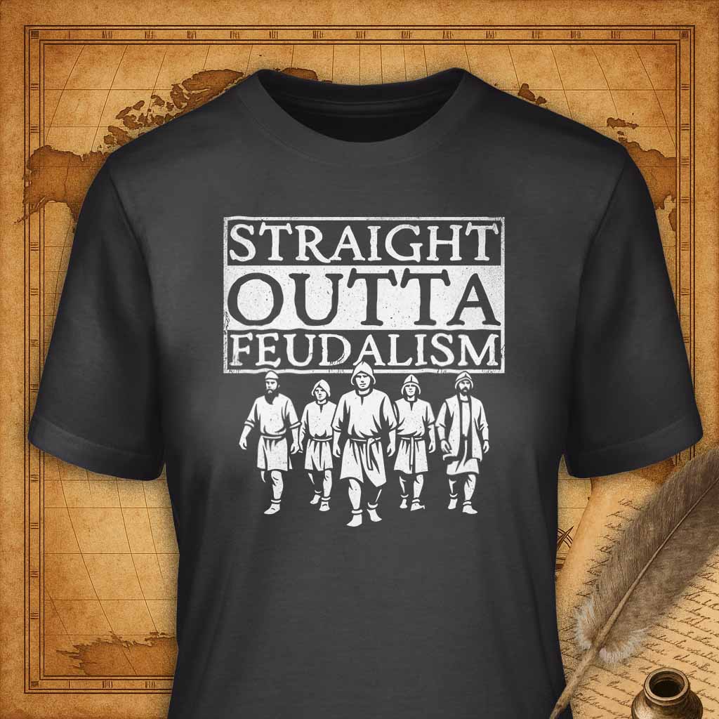 Straight Outta Feudalism T-Shirt-T-Shirt-My Store-Dark Grey-S-Ink and Empire