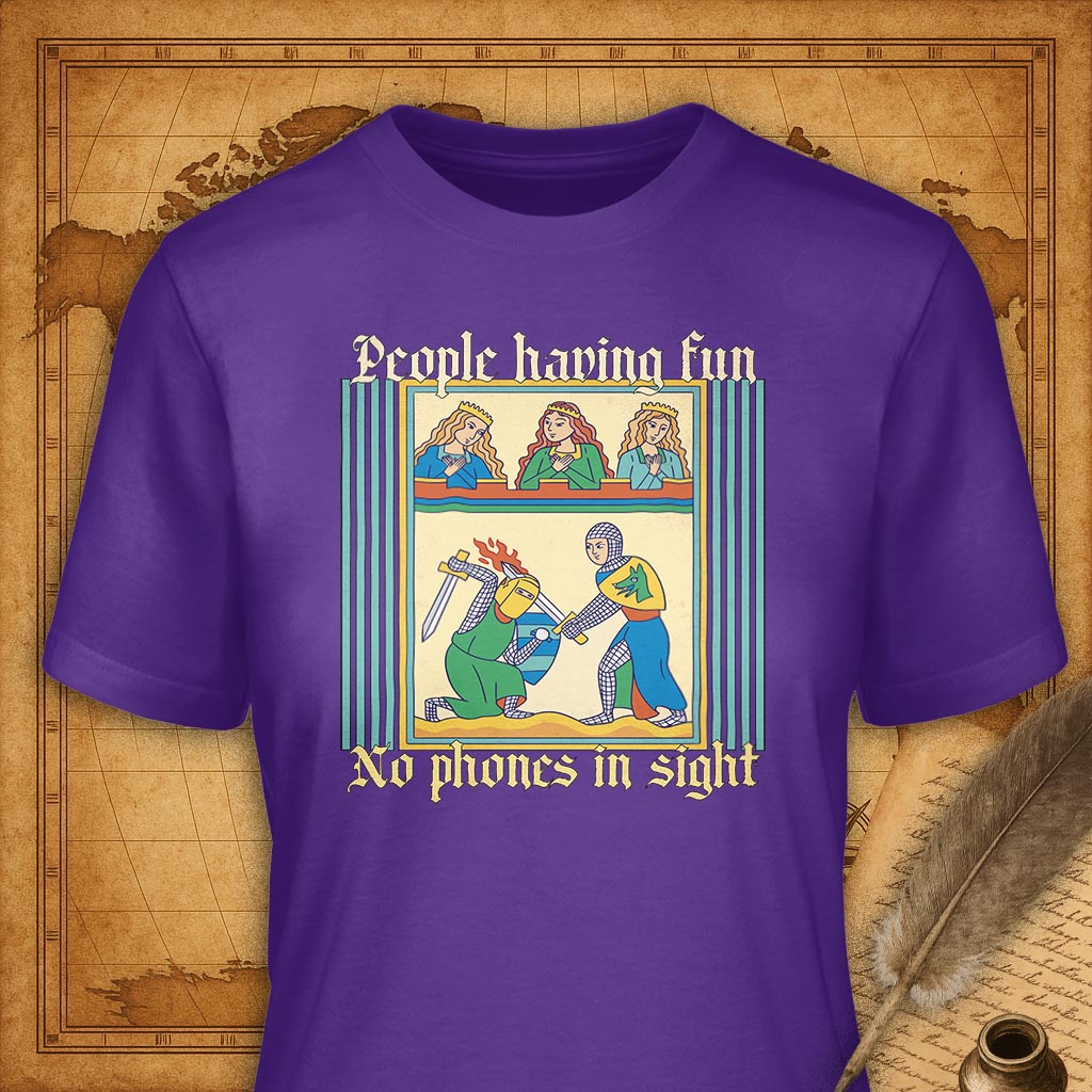 People Having Fun No Phone in Sight T-Shirt-T-Shirt-My Store-Purple-S-Ink and Empire