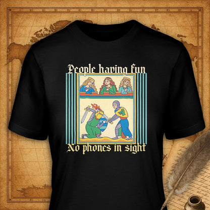 People Having Fun No Phone in Sight T-Shirt-T-Shirt-My Store-Black-S-Ink and Empire