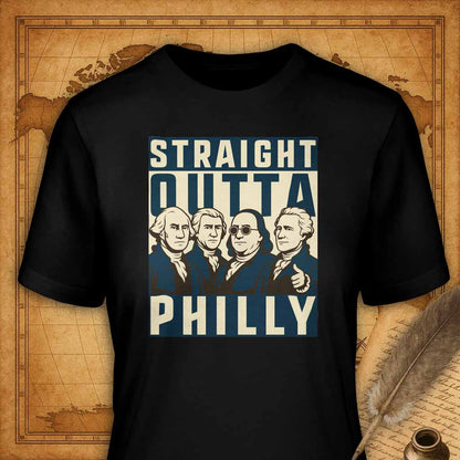 Straight Outta Philly T-Shirt-T-Shirt-My Store-Black-S-Ink and Empire
