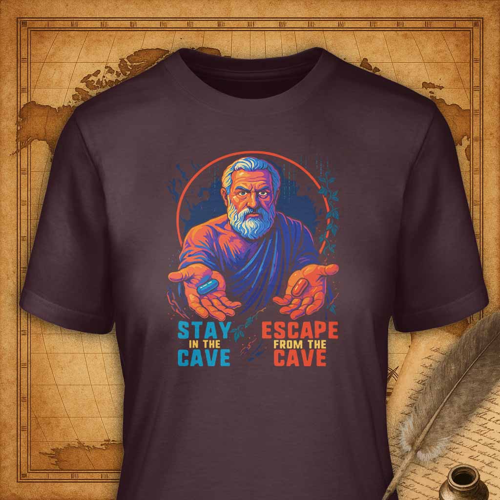 Escape from the Cave T-Shirt-T-Shirt-My Store-Maroon-S-Ink and Empire