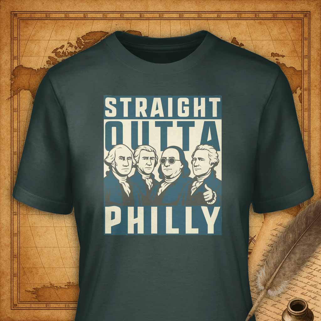 Straight Outta Philly T-Shirt-T-Shirt-My Store-Forest Green-S-Ink and Empire