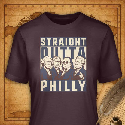 Straight Outta Philly T-Shirt-T-Shirt-My Store-Maroon-S-Ink and Empire