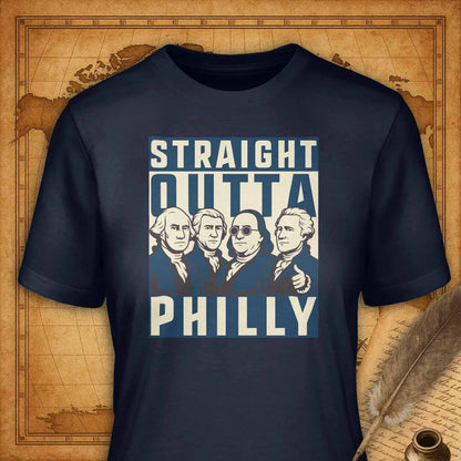Straight Outta Philly T-Shirt-T-Shirt-My Store-Navy-S-Ink and Empire