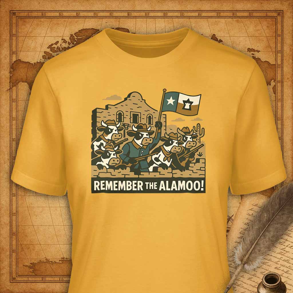 Remember the Alamoo T-Shirt-T-Shirt-My Store-Gold-S-Ink and Empire