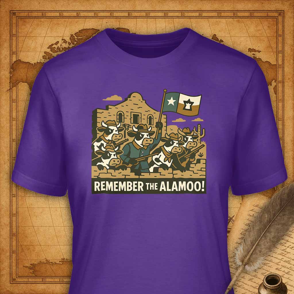 Remember the Alamoo T-Shirt-T-Shirt-My Store-Purple-S-Ink and Empire